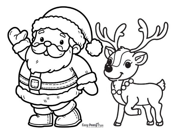 Santa Claus and Reindeer Illustration
