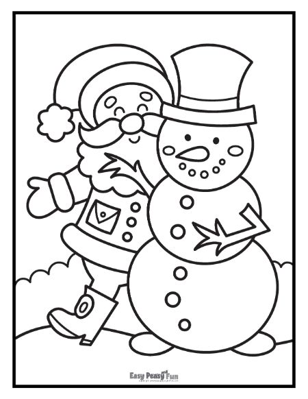 Santa and Snowman Image to Color
