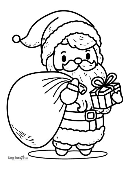 Illustration of Santa Claus Bearing Gifts