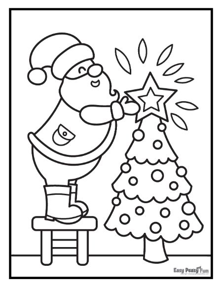 Placing the Star on Xmas Tree Image to Color