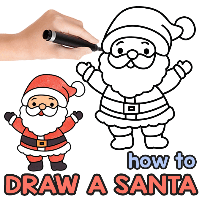How to Draw a Cartoon Santa Claus - Really Easy Drawing Tutorial-saigonsouth.com.vn