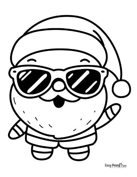 Santa with Sunglasses Illustration