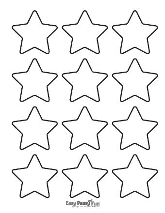 Twelve Small Star Silhouettes