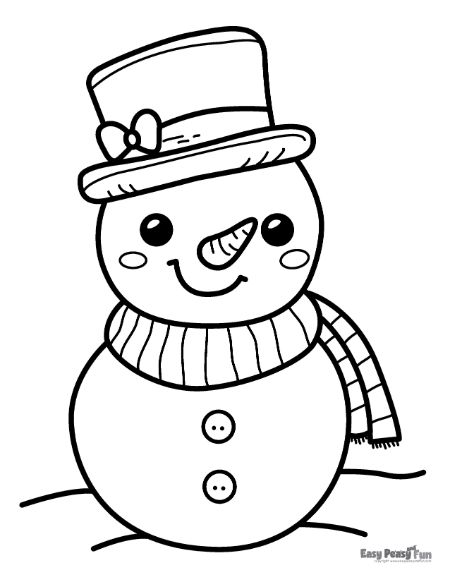 Cute Snowman Coloring Sheet