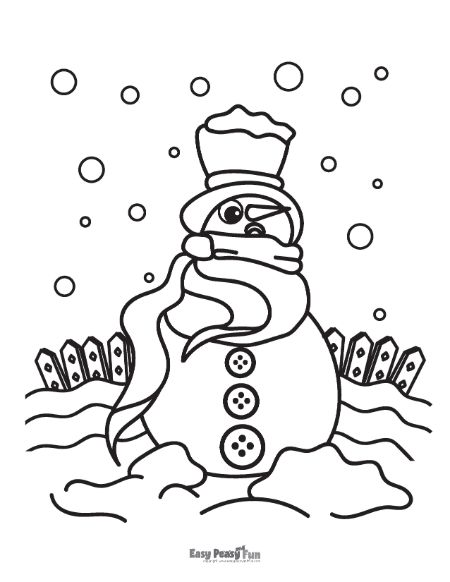 Image of a Snowman to Color