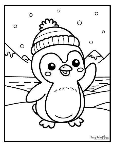 Image of penguin to color