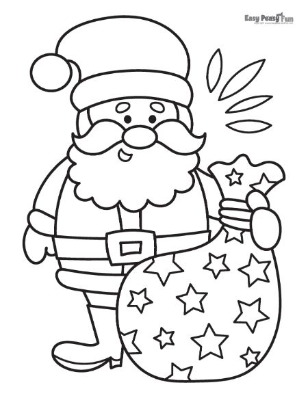 Santa Claus With Bag Image to Color
