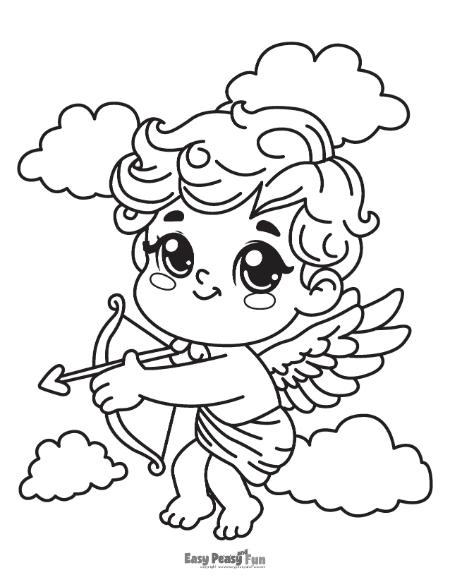 Cute cupid illustration to color