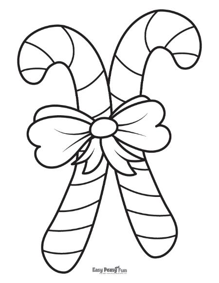 Two candy canes illustartion for coloring.
