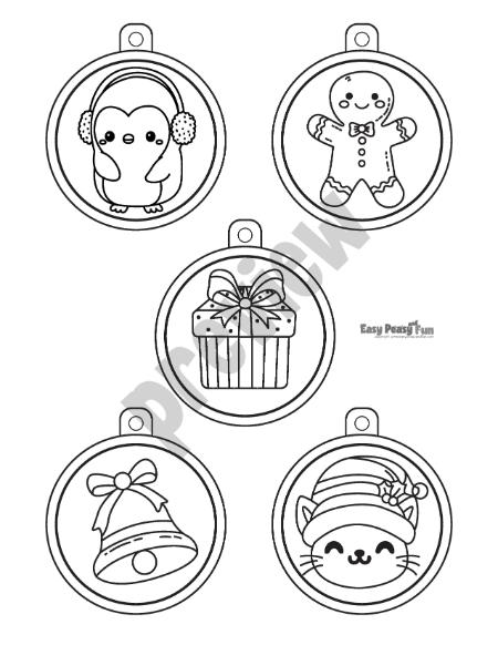 Printable Christmas Baubles to Color in