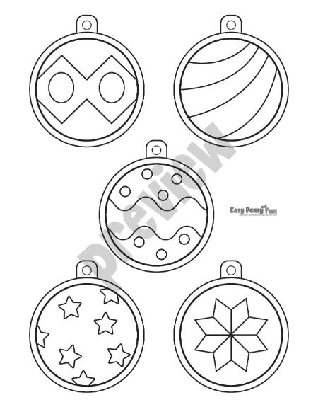 Christmas Ornaments to Color in