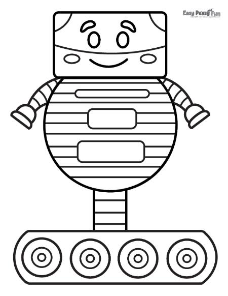Robot on wheels picture for coloring