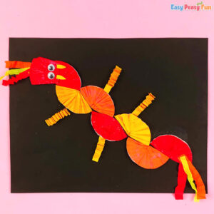 DIY Cupcake Liner Chinese Dragon Craft