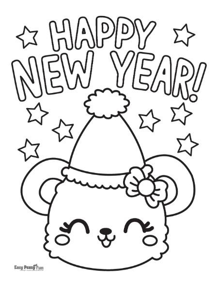 Happy New Year illustration to color