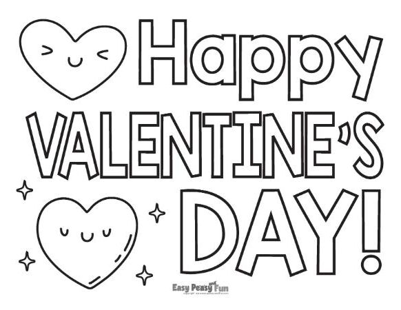 Happy Valentine's Day color sheet
