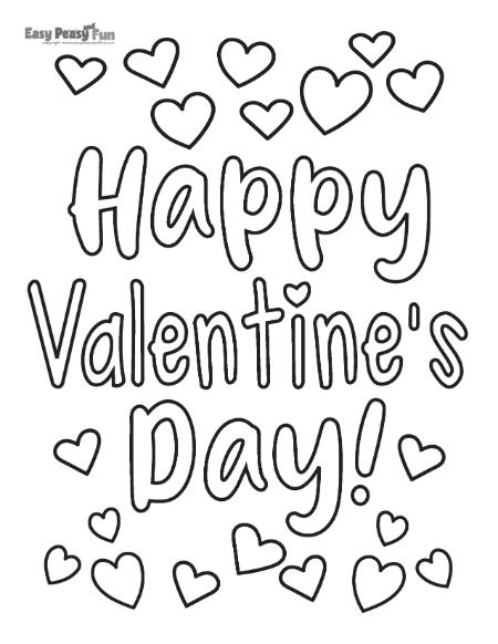 Happy Valentine's Day caption to color