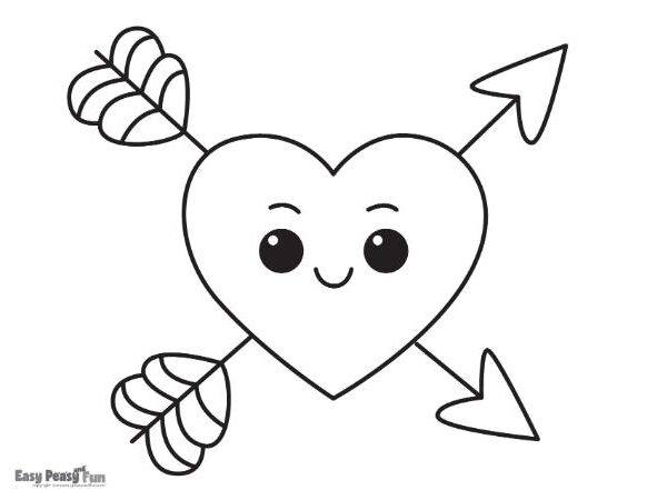Easy Valentine's Day coloring page of a heart
