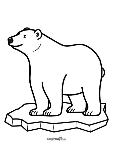 Easy to color polar bear image