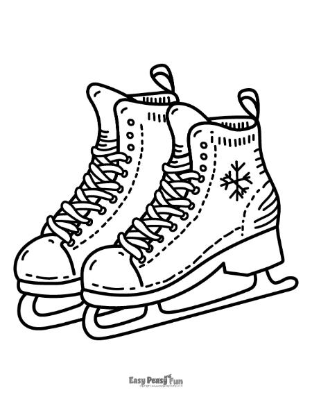 Ice skates illustration to color