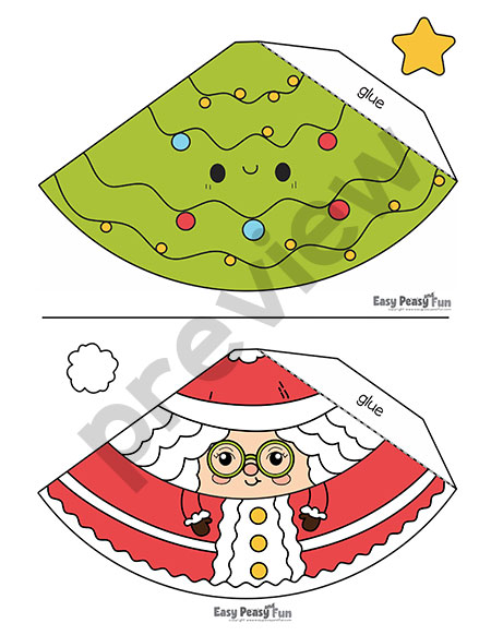 Mrs Santa Claus and Christmas Tree Cone Craft