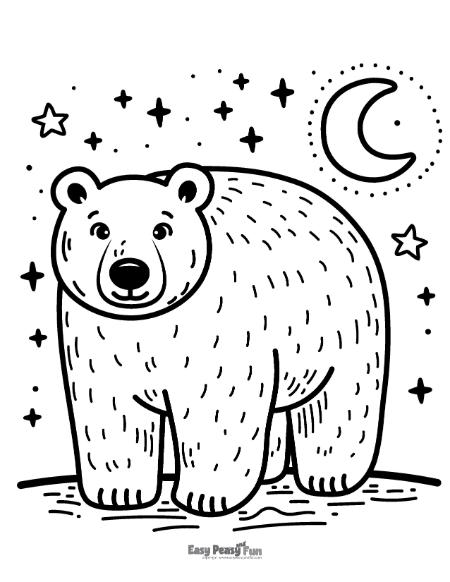 Polar Bear coloring book for kids-Winter Animals-Christmas