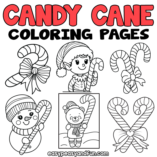 Printable Candy Cane Coloring Sheets