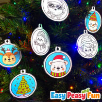 Printable Christmas Ornaments to Color – Lots of Baubles to Color in