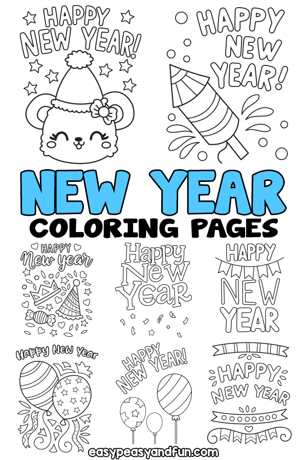 Happy New Year Winter Coloring Page for Kids [Free Printable]-saigonsouth.com.vn