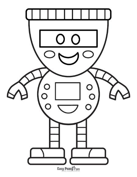 Happy robot color page