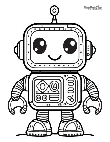 Robot illustration for coloring