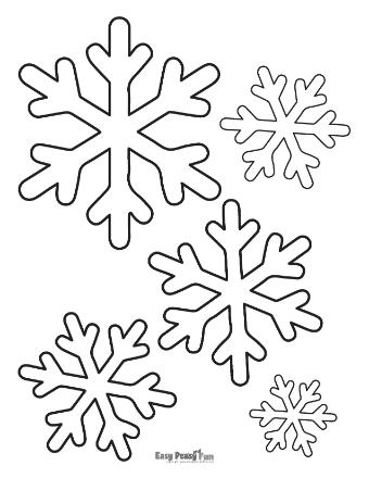 Small Snowflake Outline Template 1
