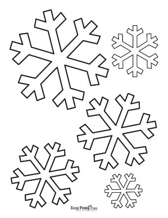 Small Snowflake Outline Template 2