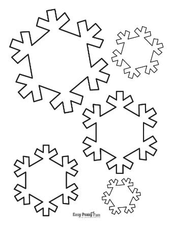 Small Snowflake Outline Template 3