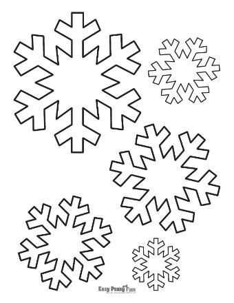 Small Snowflake Outline Template 4