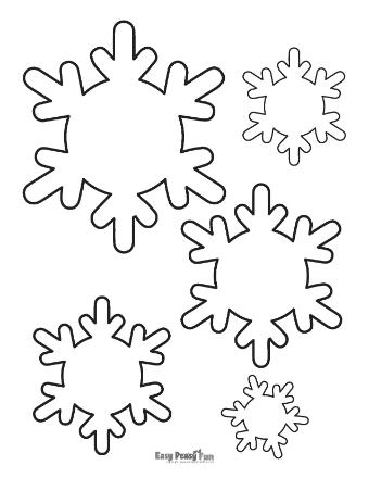 Small Snowflake Outline Template 5