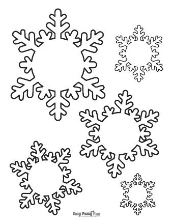 Small Snowflake Outline Template 6