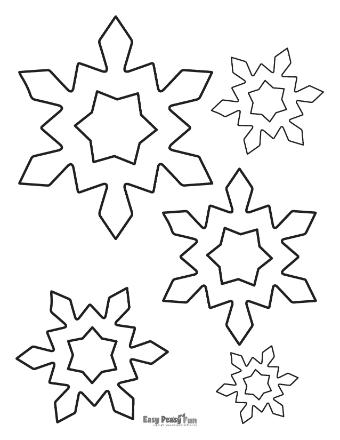 Small Snowflake Outline Template 7