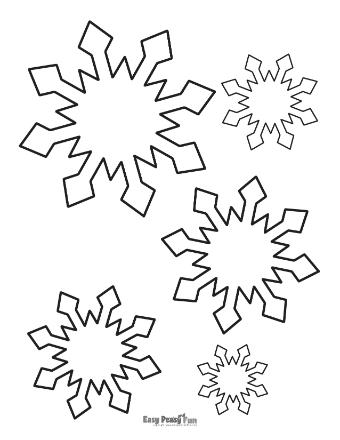Small Snowflake Outline Template 8