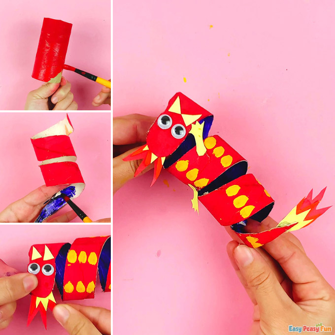 Toilet Paper Roll Chinese Dragon Idea