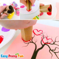 Toilet Paper Roll Stamped Heart Tree