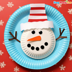 Paper Plate Snowman Craft - Winter Crafts for Kids - Easy Peasy and Fun