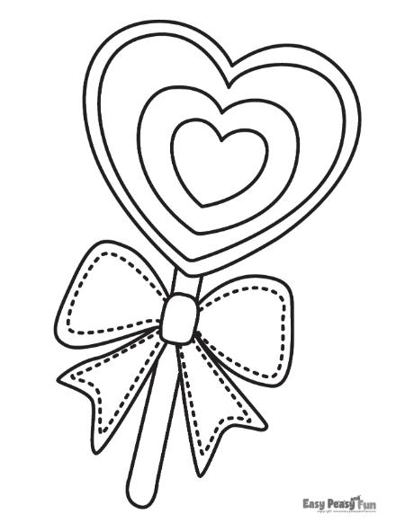 Cute heart-shaped candy illustration to color on V-Day