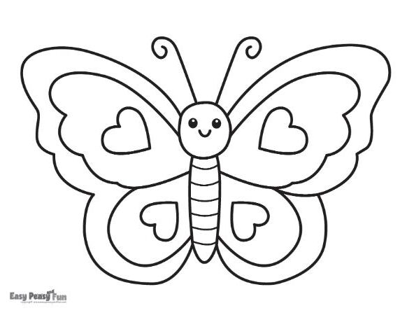 Valentine's Day butterfly image to color