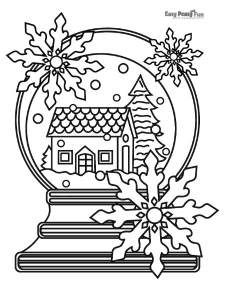 Detailed snowglobe picture to color