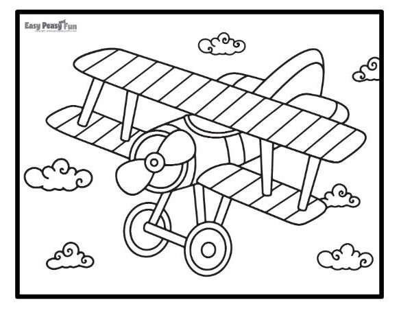 Fun airplane coloring sheet.
