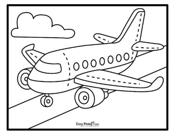 Easy plane coloring sheet.