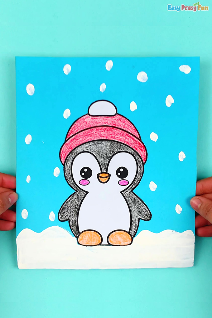 DIY Penguin in the Snow Craft Idea