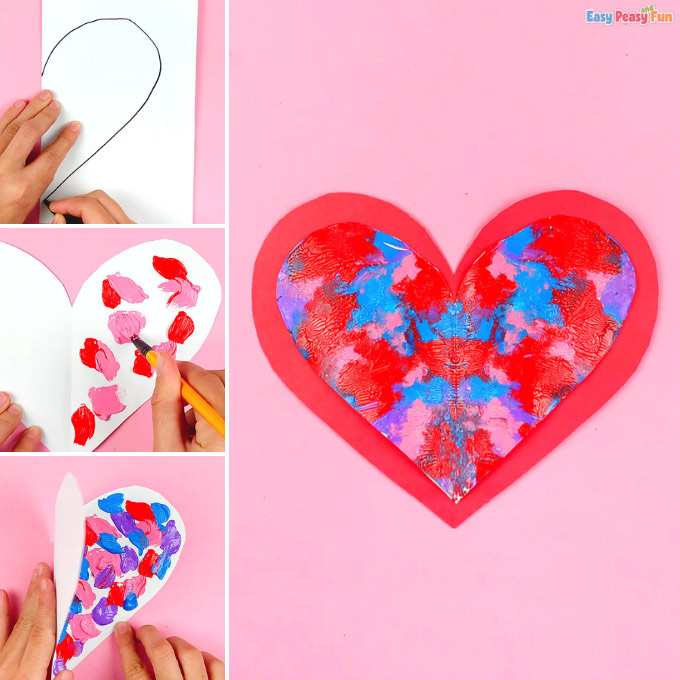 Easy Heart Symmetry Art Idea