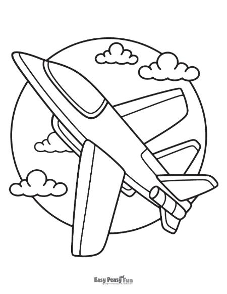 Fast airplane coloring page.