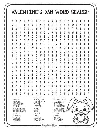 Hard V-Day wordsearch puzzle 3